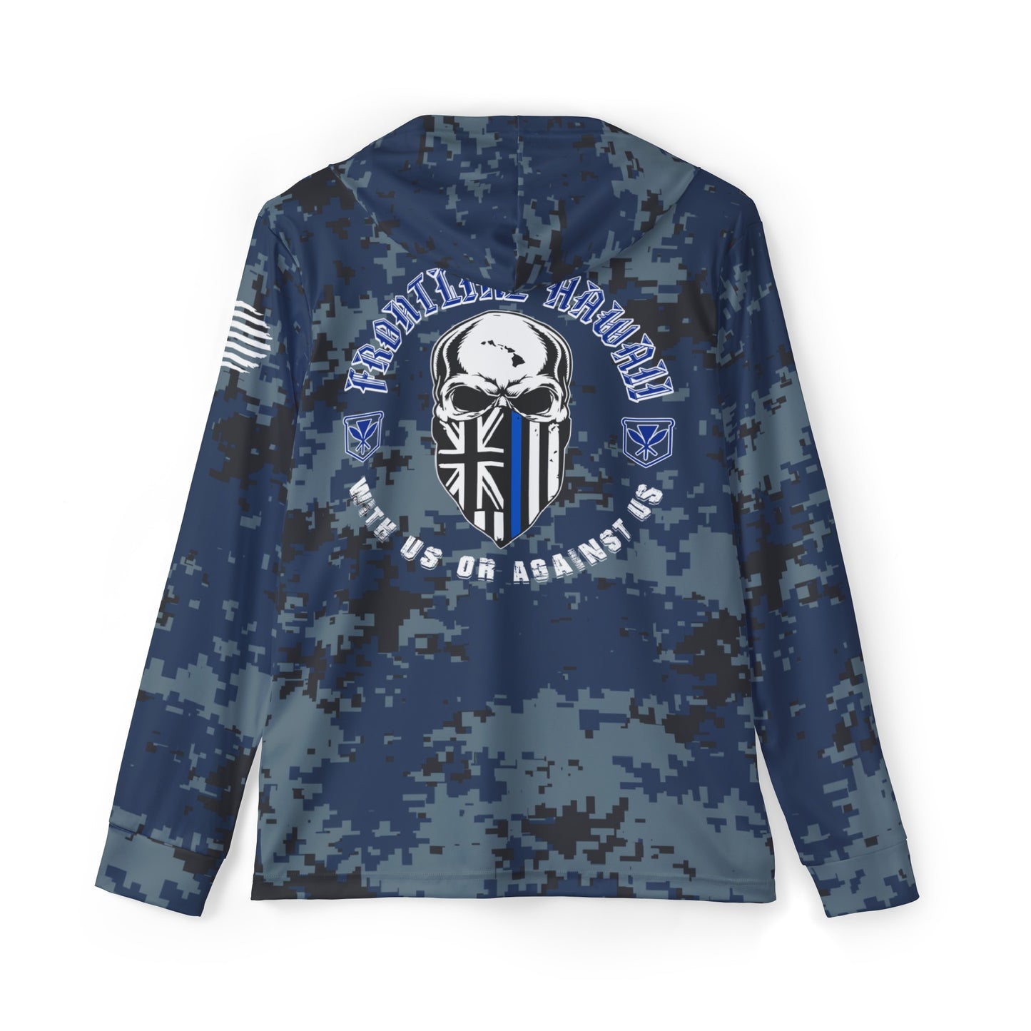 Frontline Hawaii Blue Camo Long Sleeve DRIFIT Hoodie