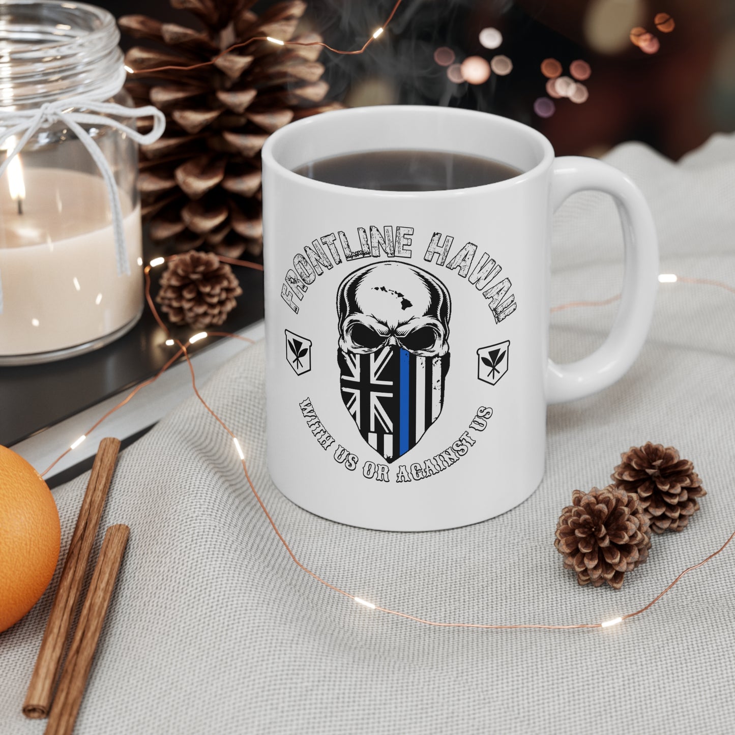 Frontline Hawaii Blueline Coffee Mug 11oz (Free Shipping)