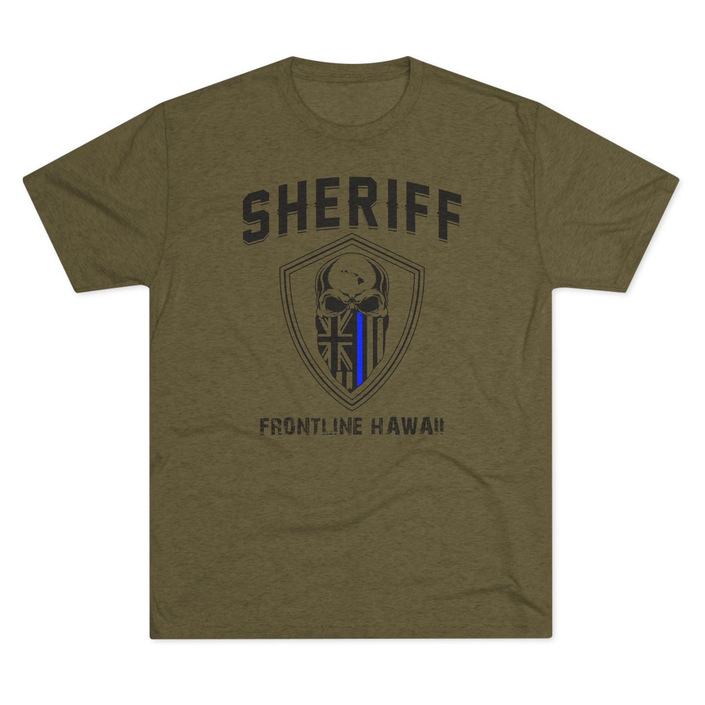 Frontline Hawaii SD Military Green Tri-Blend T-shirt