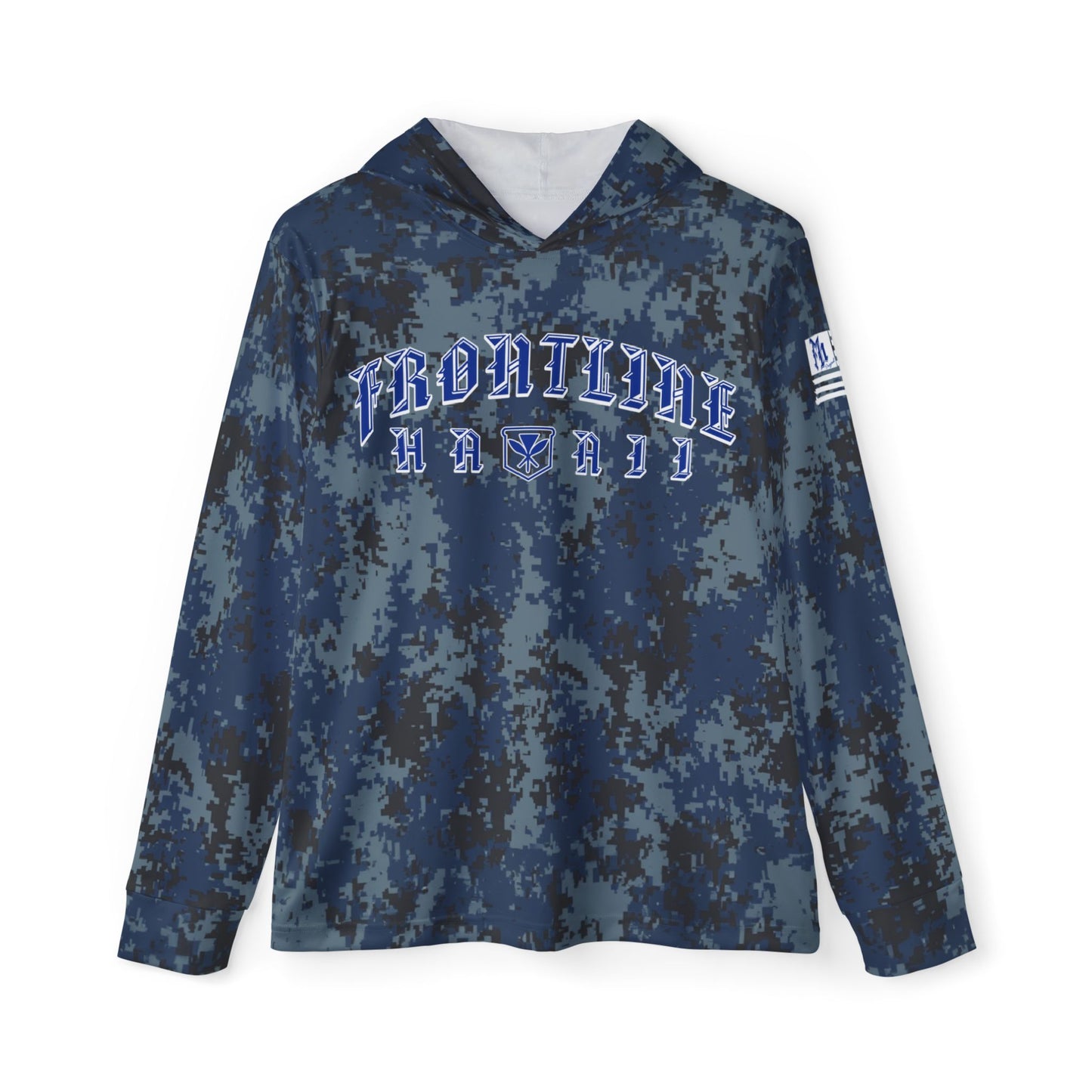 Frontline Hawaii Blue Camo Long Sleeve DRIFIT Hoodie