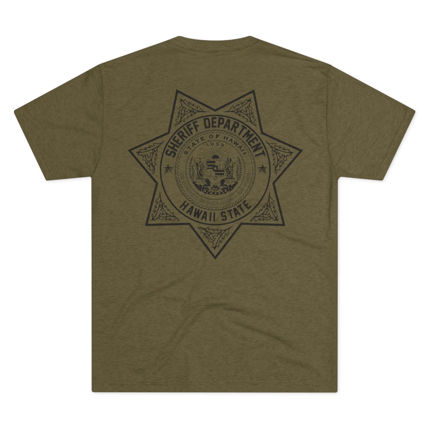 Frontline Hawaii SD Military Green Tri-Blend T-shirt