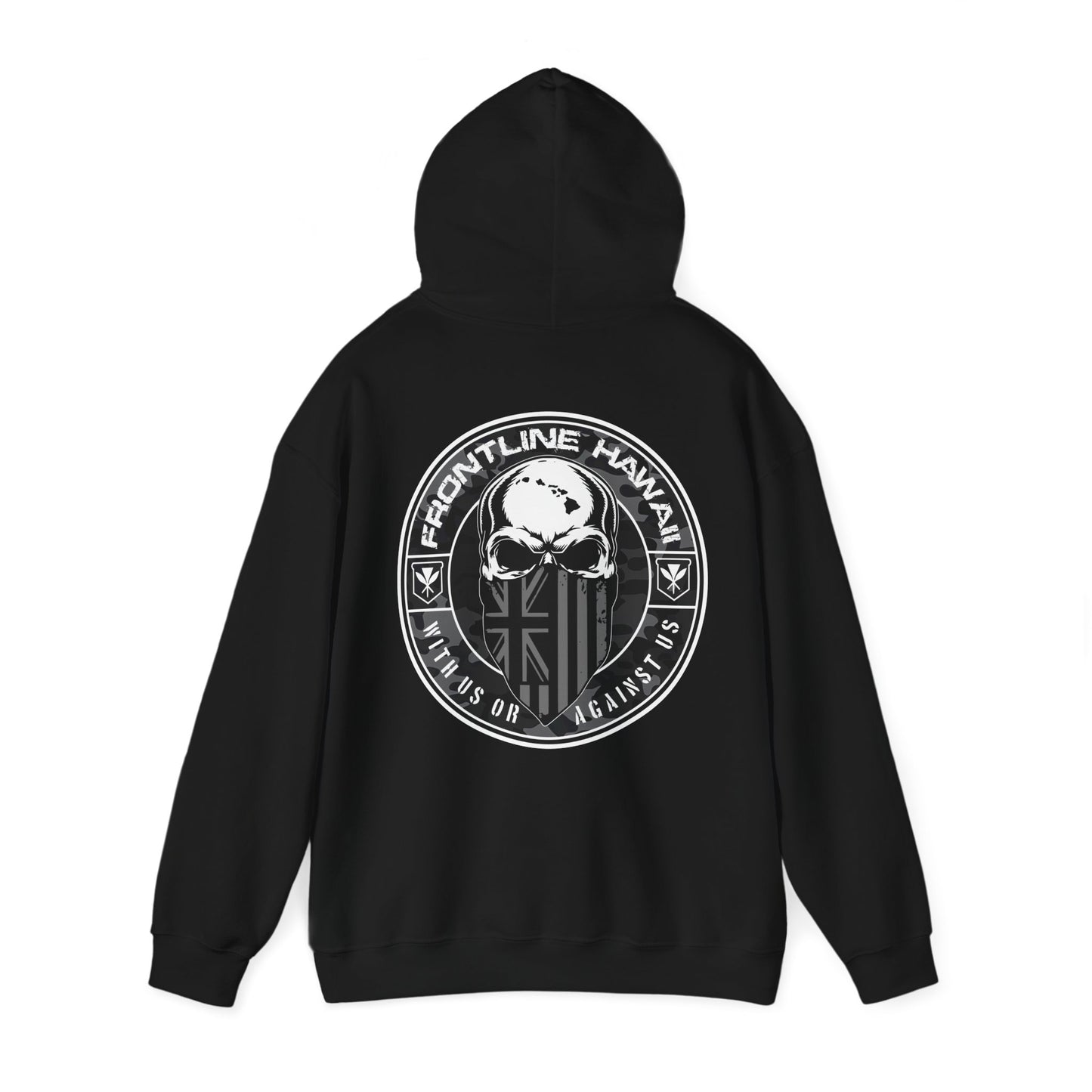 Frontline Hawaii Black/Gray Camo Hooded Sweatshirt