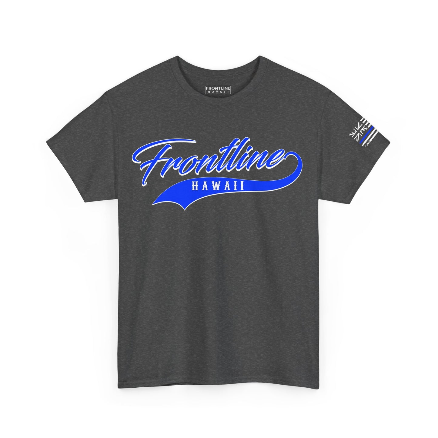 Frontline Hawaii Blue Script Cotton T-shirt