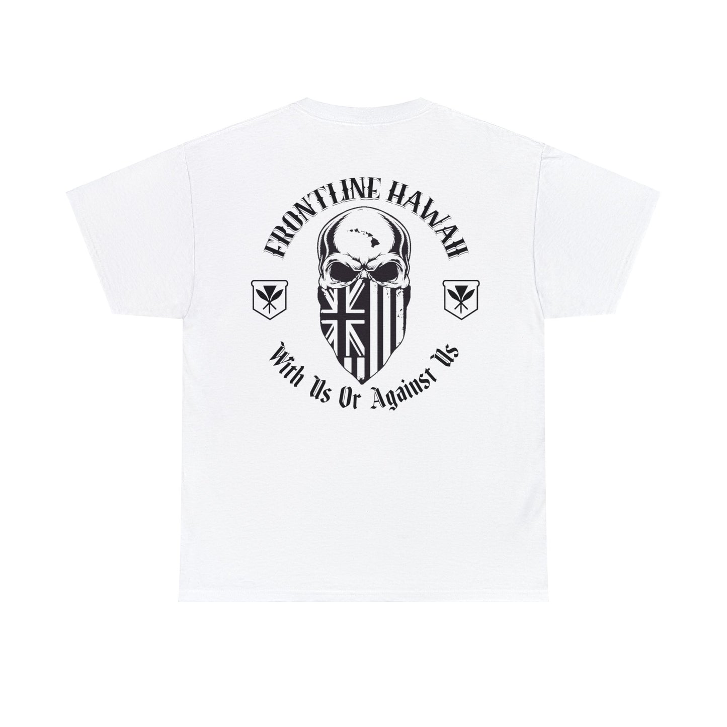 Frontline Hawaii Black Print Cotton T-shirts