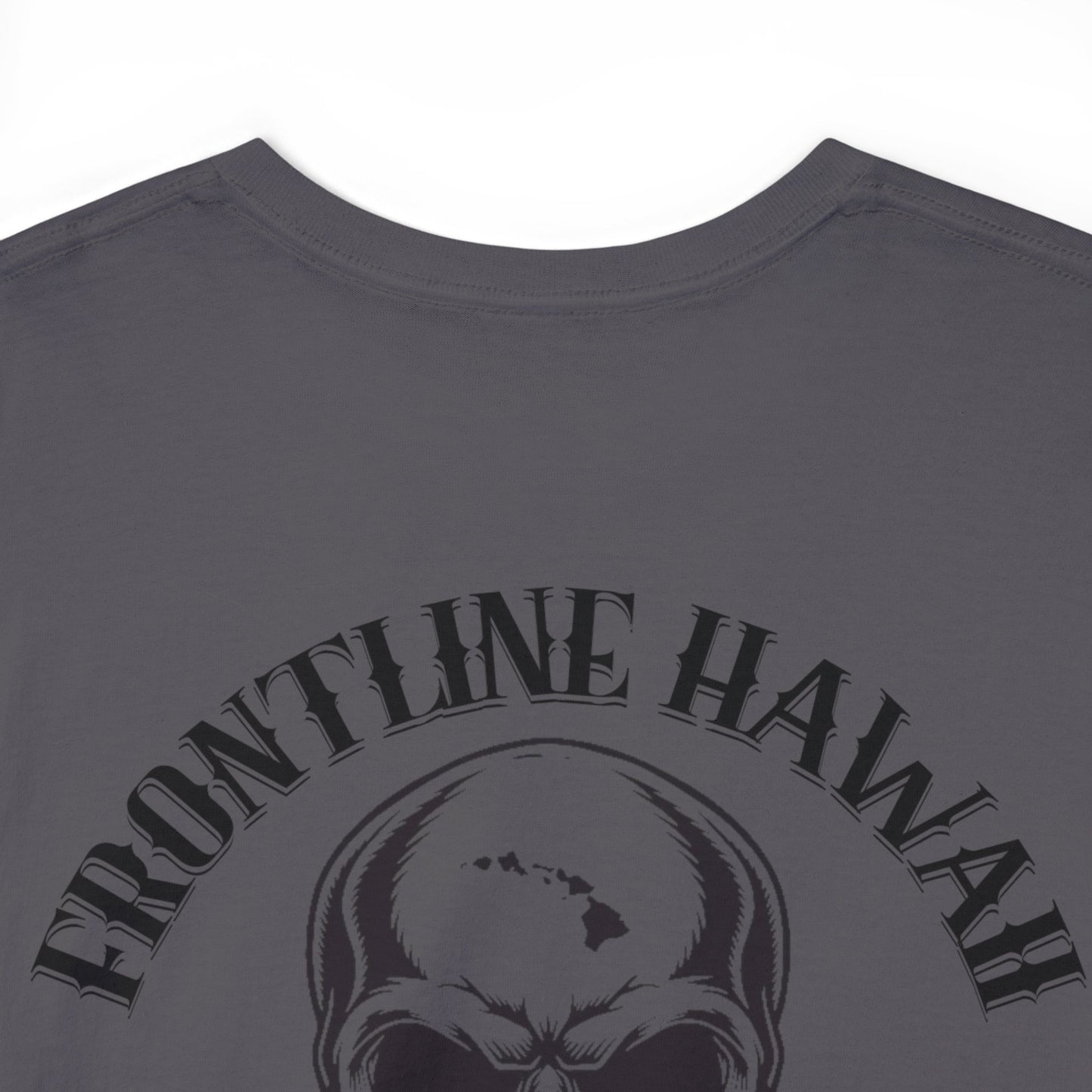 Frontline Hawaii Black Print Cotton T-shirts