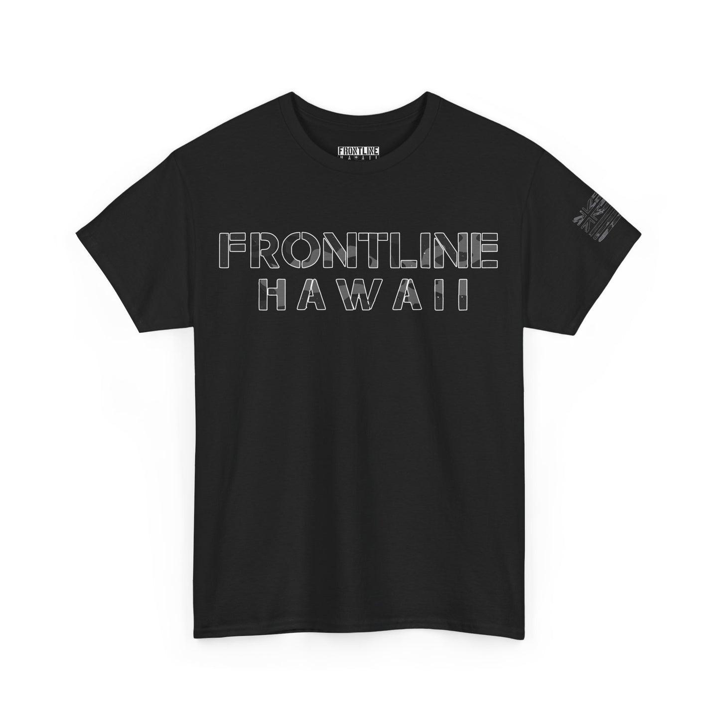 Frontline Hawaii Black/Gray Camo Cotton T-shirt