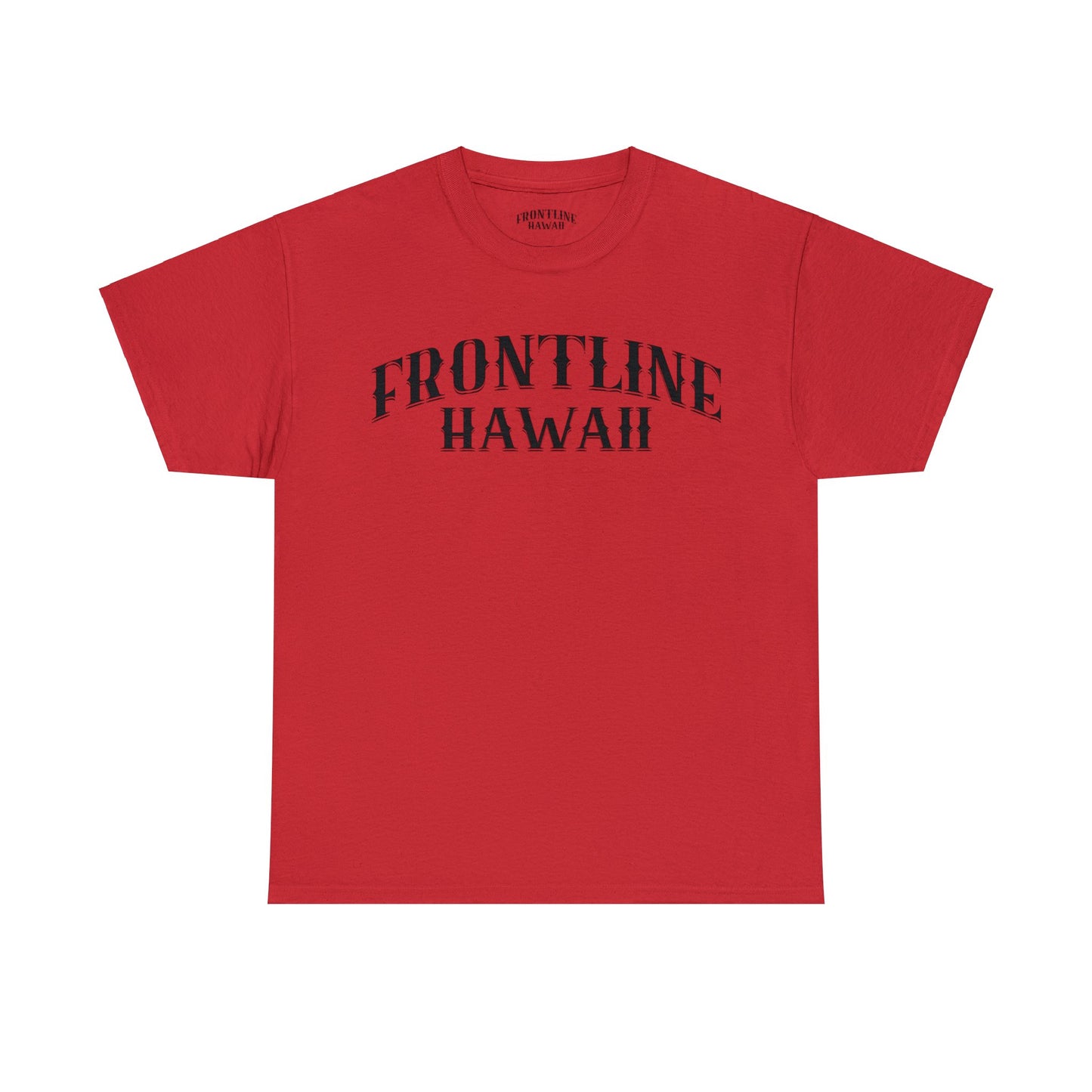 Frontline Hawaii Black Print Cotton T-shirts