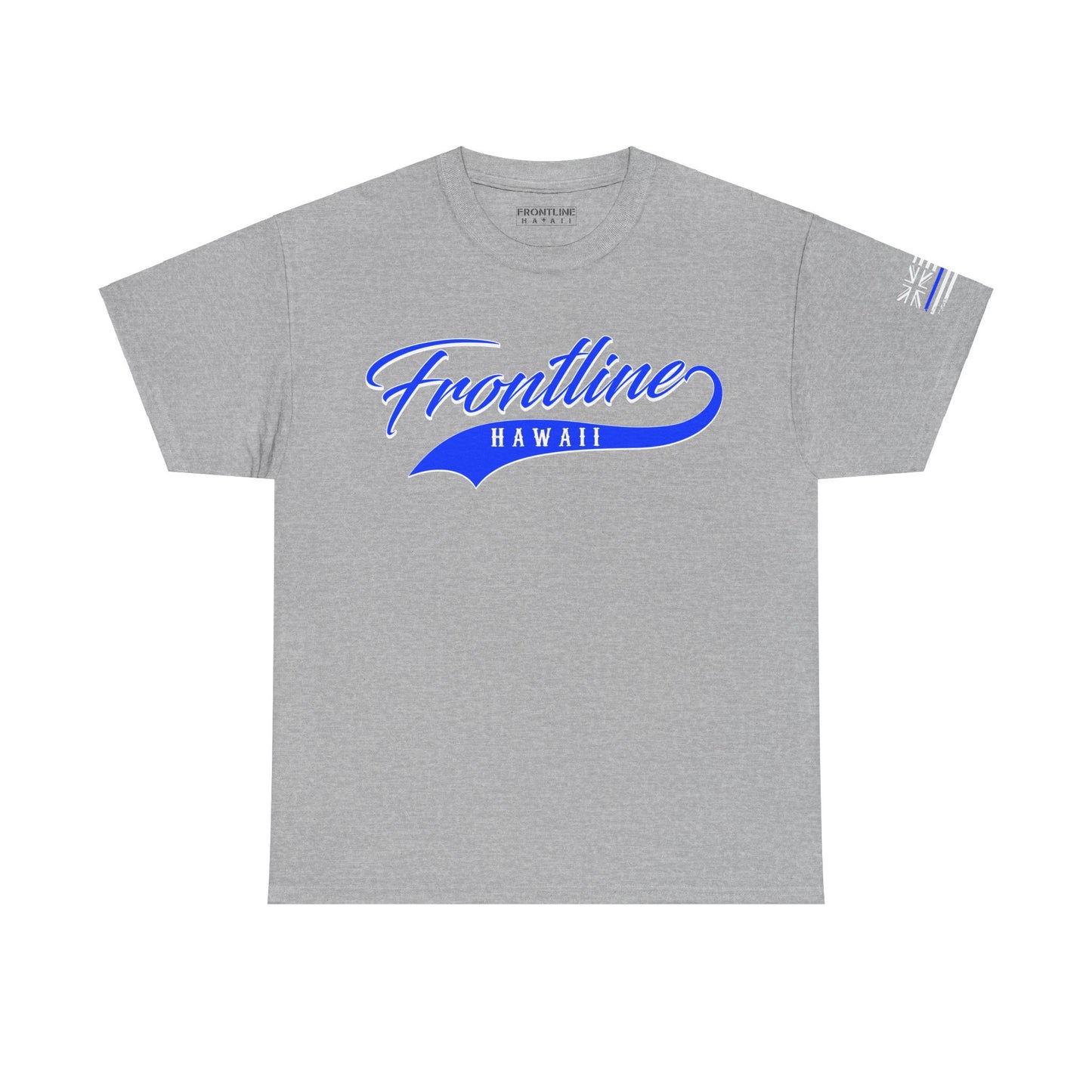 Frontline Hawaii Blue Script Cotton T-shirt