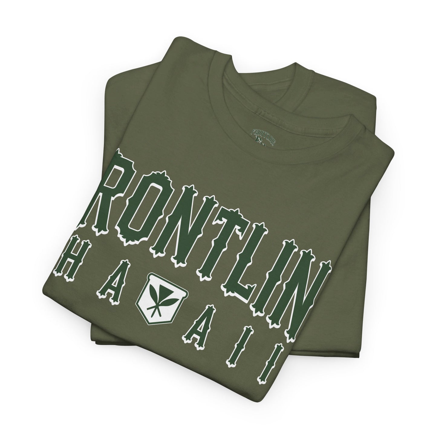 Frontline Hawaii Green/White Cotton T-shirt