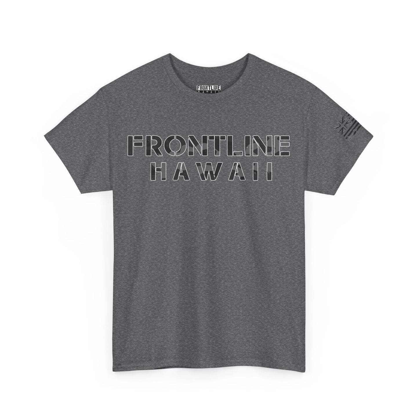 Frontline Hawaii Black/Gray Camo Cotton T-shirt