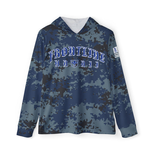 Frontline Hawaii Blue Camo Long Sleeve DRIFIT Hoodie