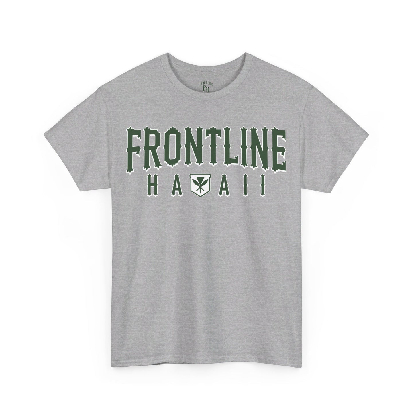 Frontline Hawaii Green/White Cotton T-shirt