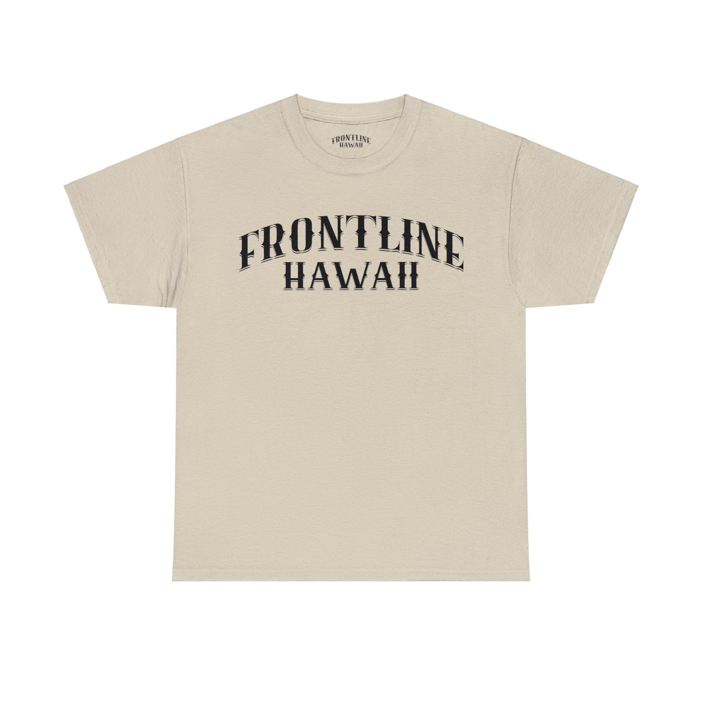 Frontline Hawaii Black Print Cotton T-shirts