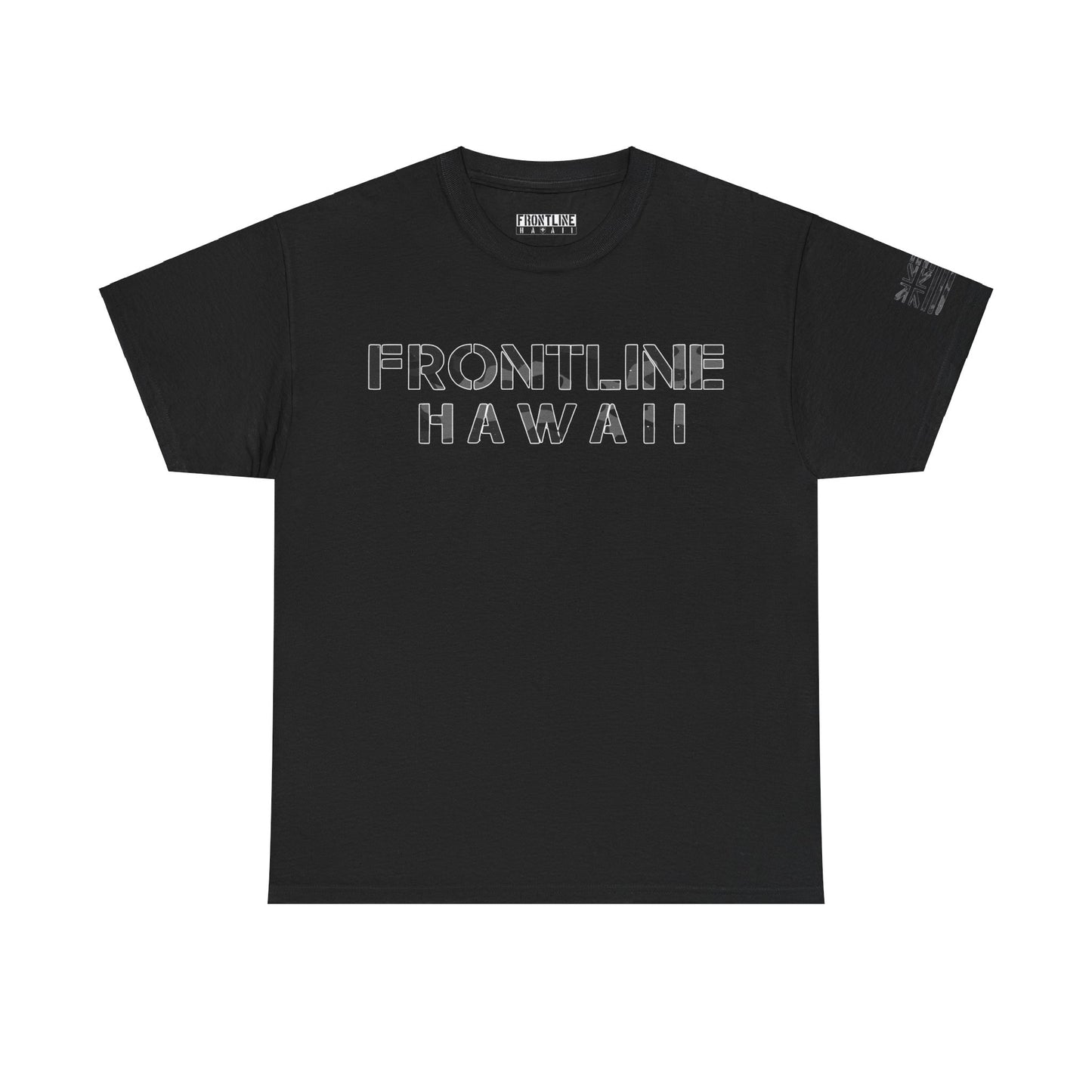 Frontline Hawaii Black/Gray Camo Cotton T-shirt