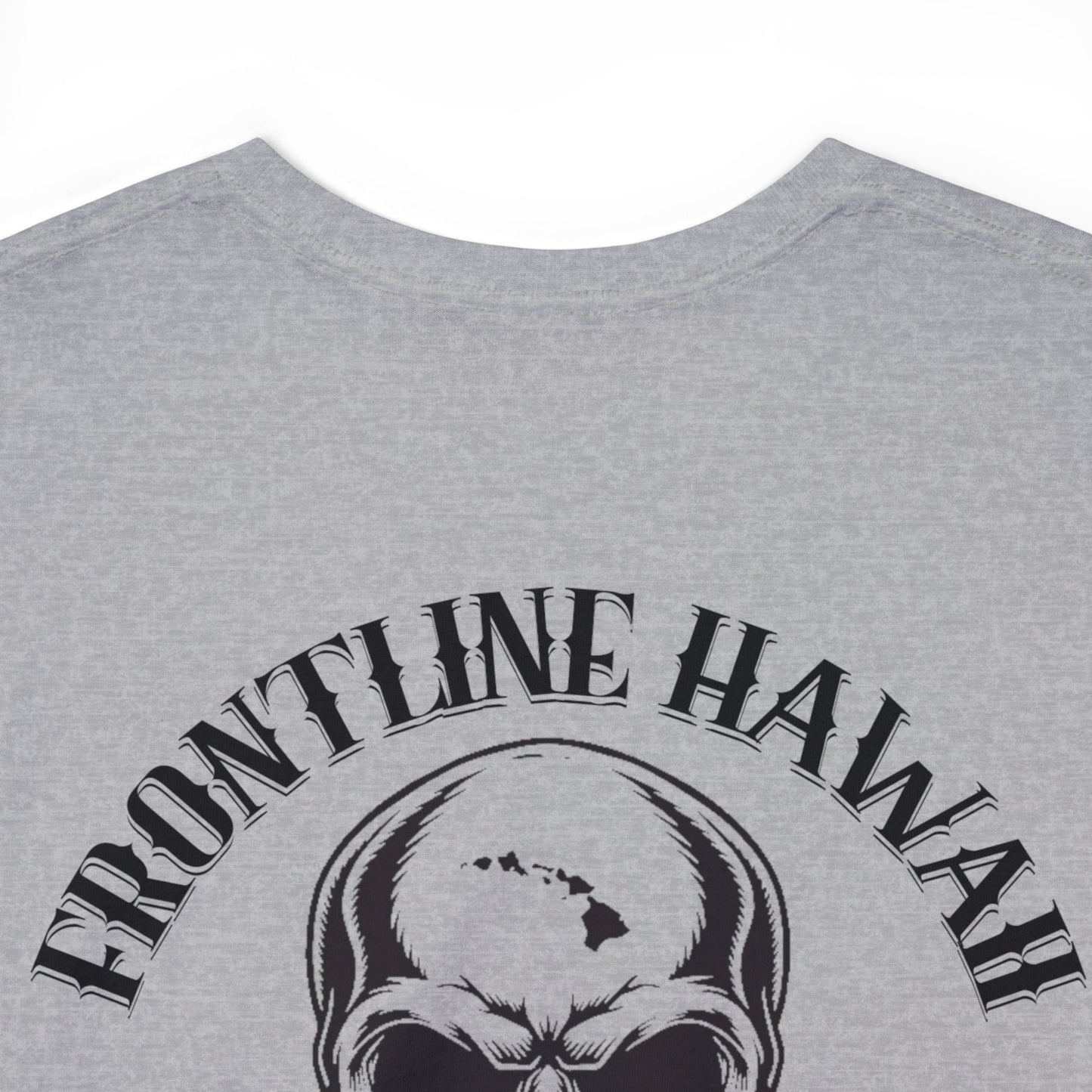 Frontline Hawaii Black Print Cotton T-shirts