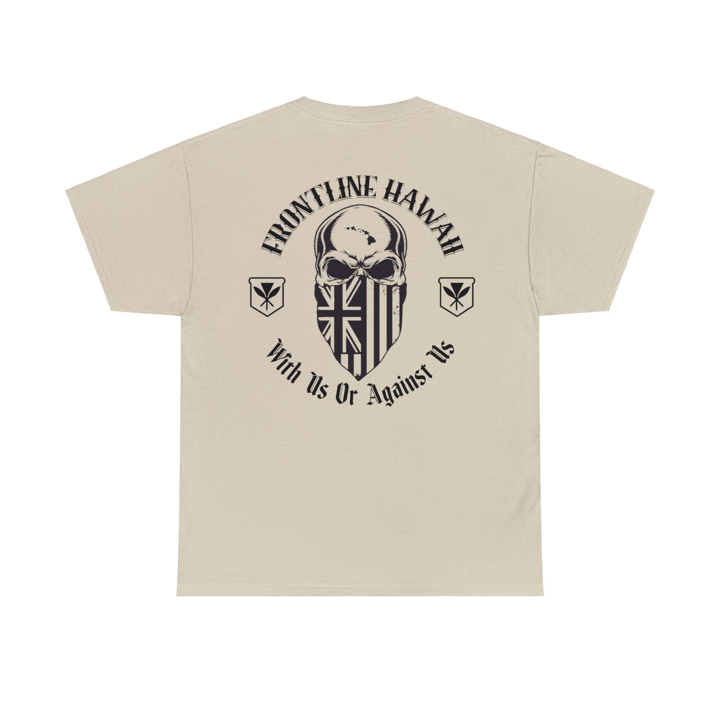 Frontline Hawaii Black Print Cotton T-shirts