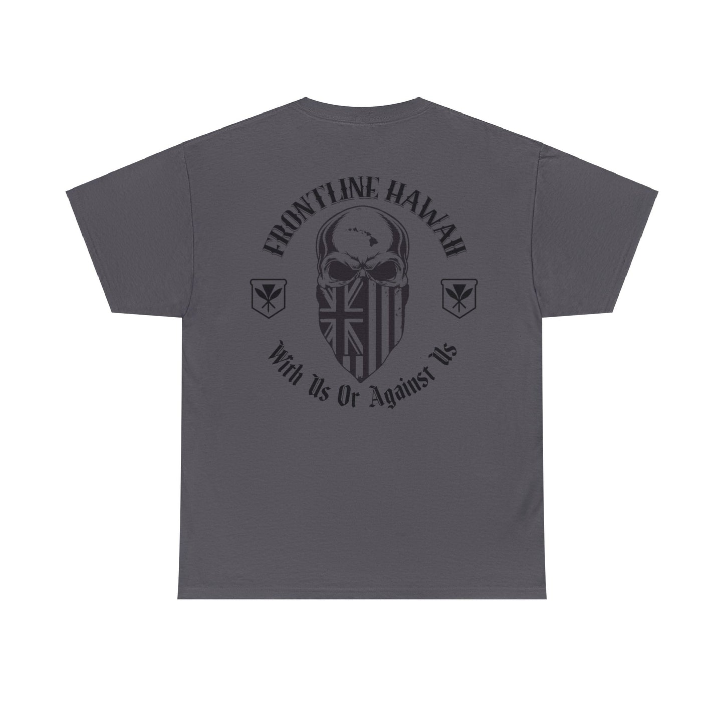 Frontline Hawaii Black Print Cotton T-shirts