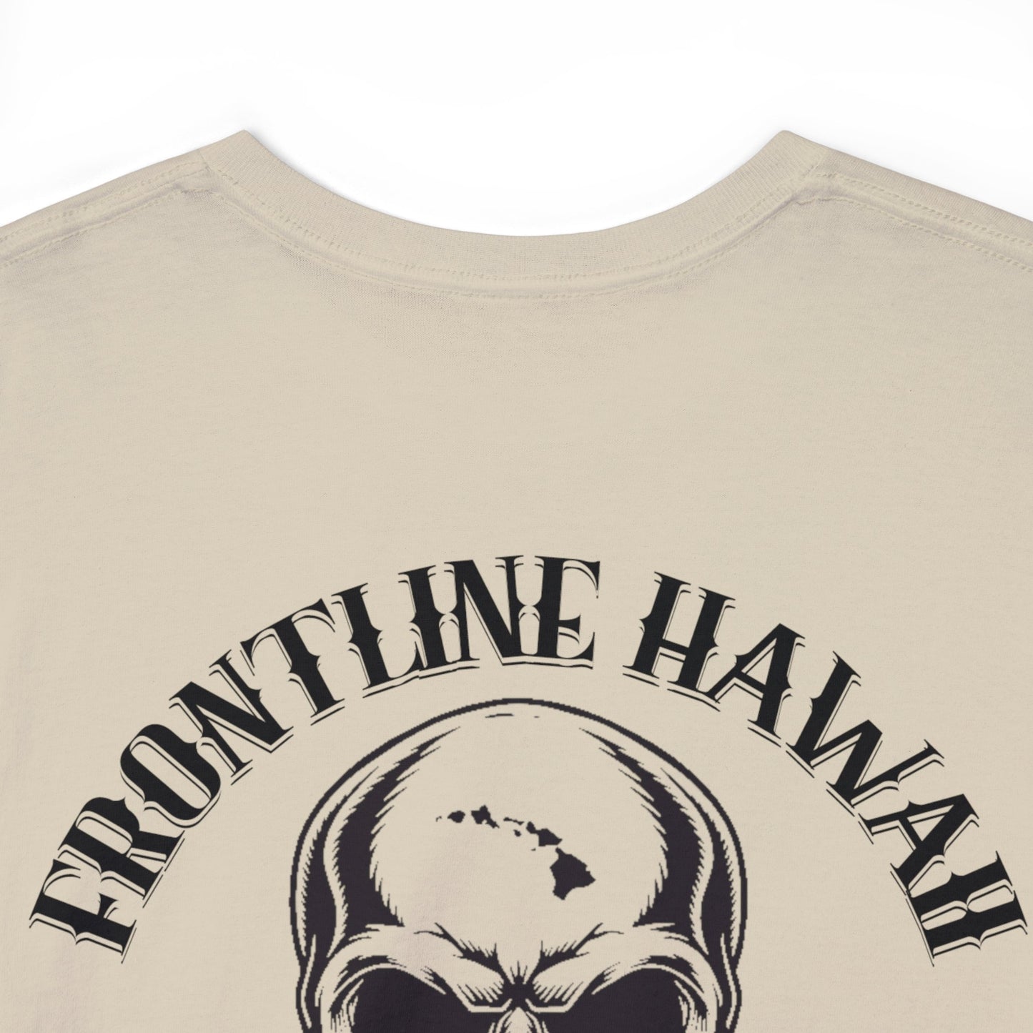 Frontline Hawaii Black Print Cotton T-shirts