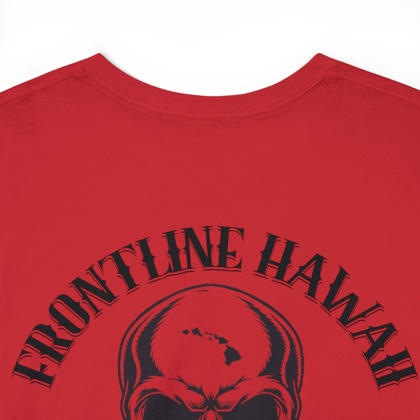 Frontline Hawaii Black Print Cotton T-shirts