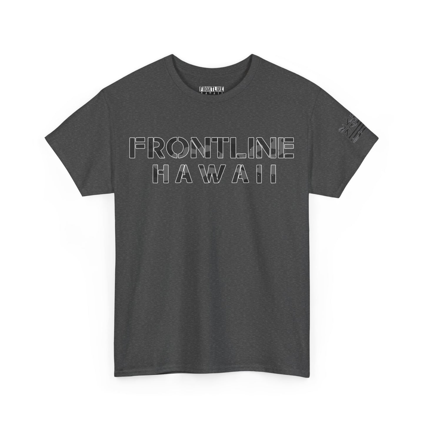 Frontline Hawaii Black/Gray Camo Cotton T-shirt