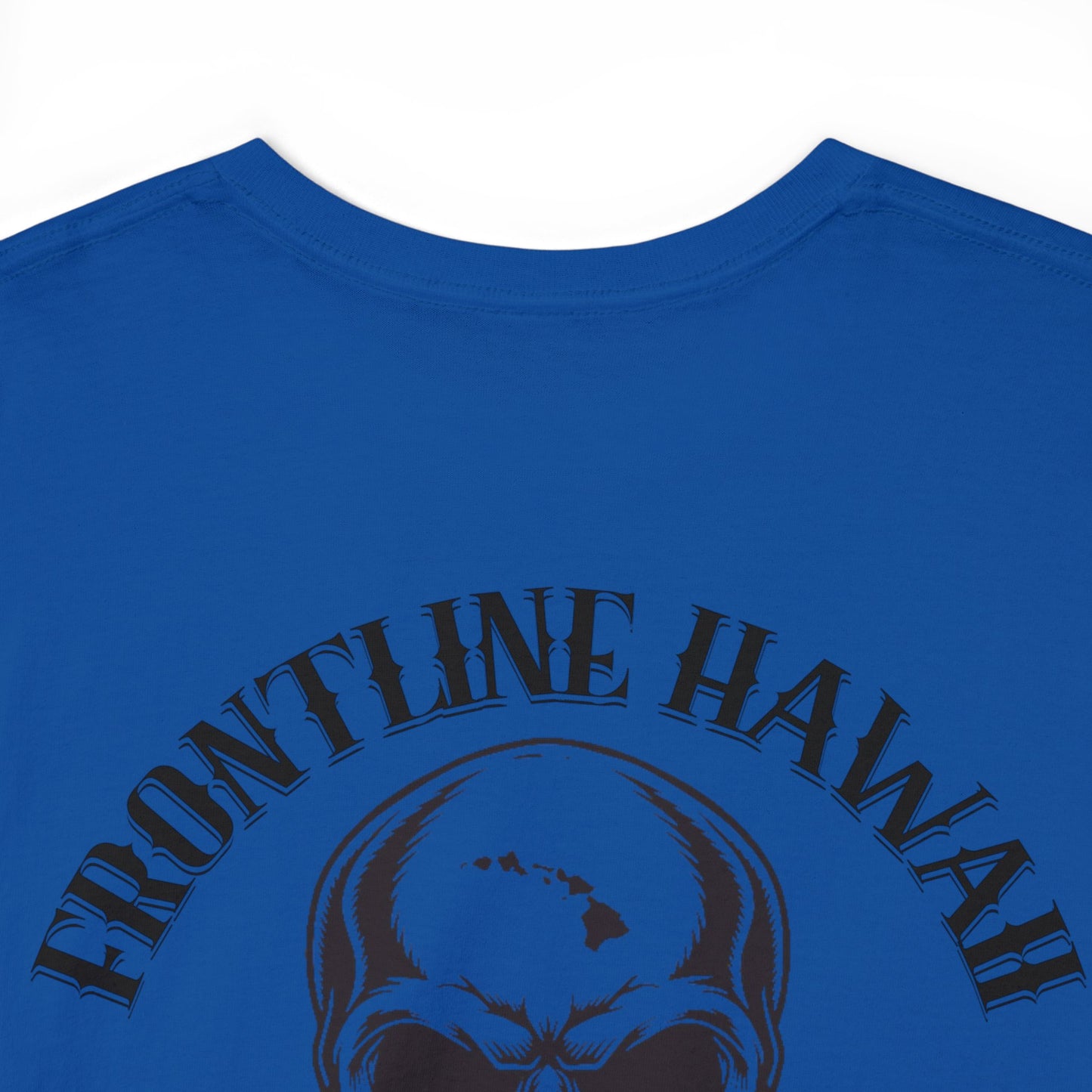 Frontline Hawaii Black Print Cotton T-shirts