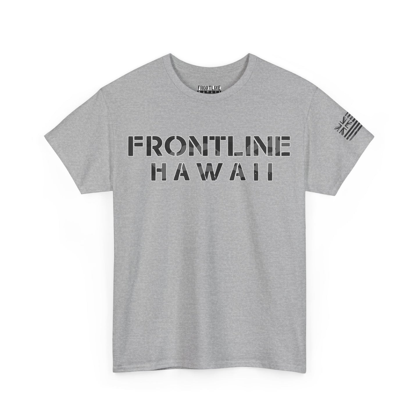 Frontline Hawaii Black/Gray Camo Cotton T-shirt