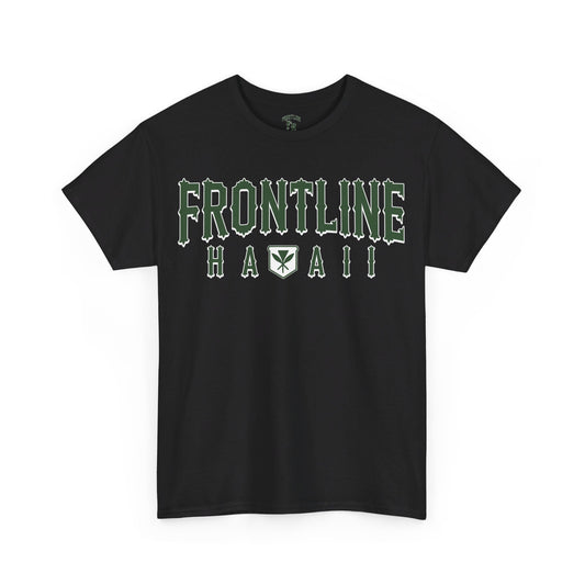 Frontline Hawaii Green/White Cotton T-shirt