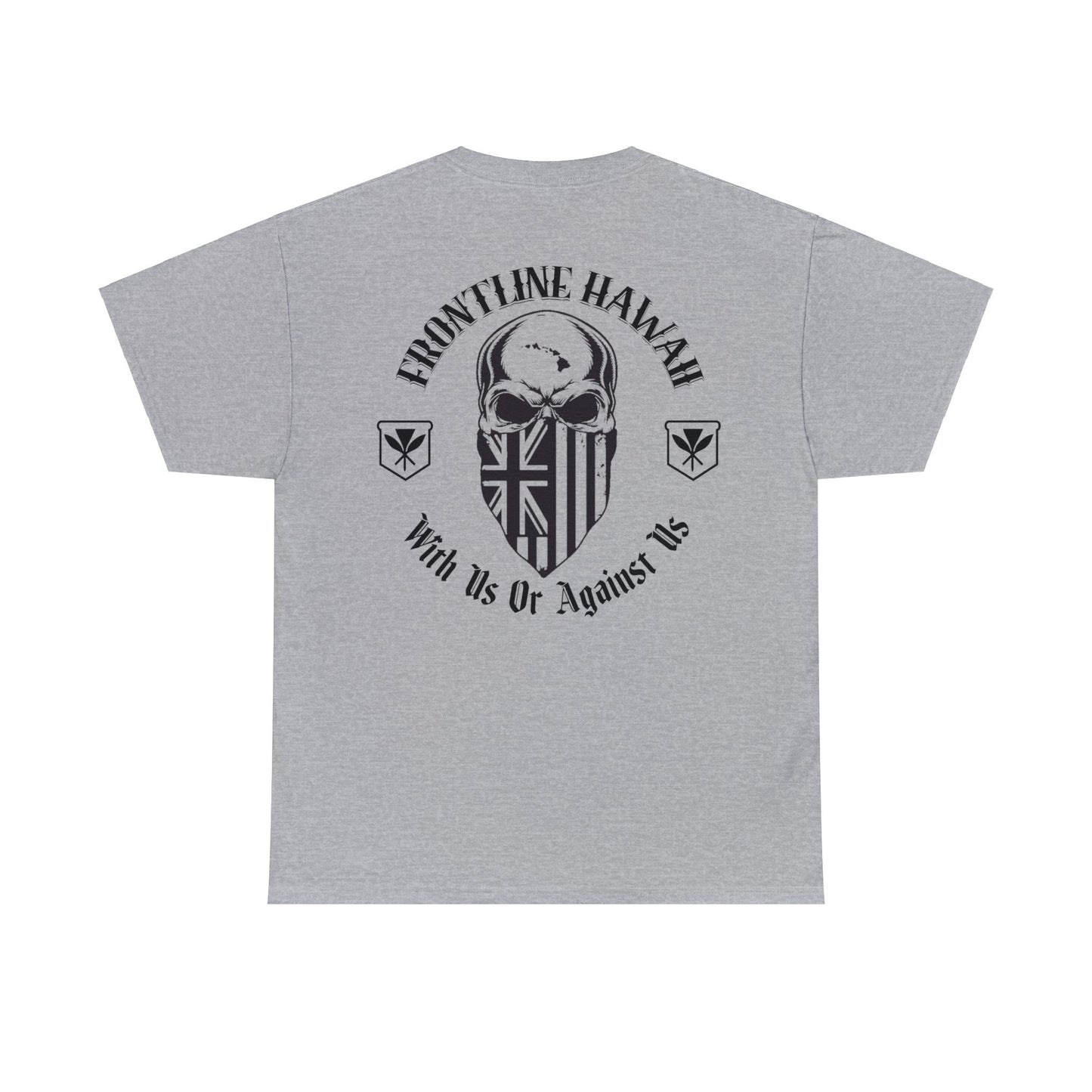 Frontline Hawaii Black Print Cotton T-shirts