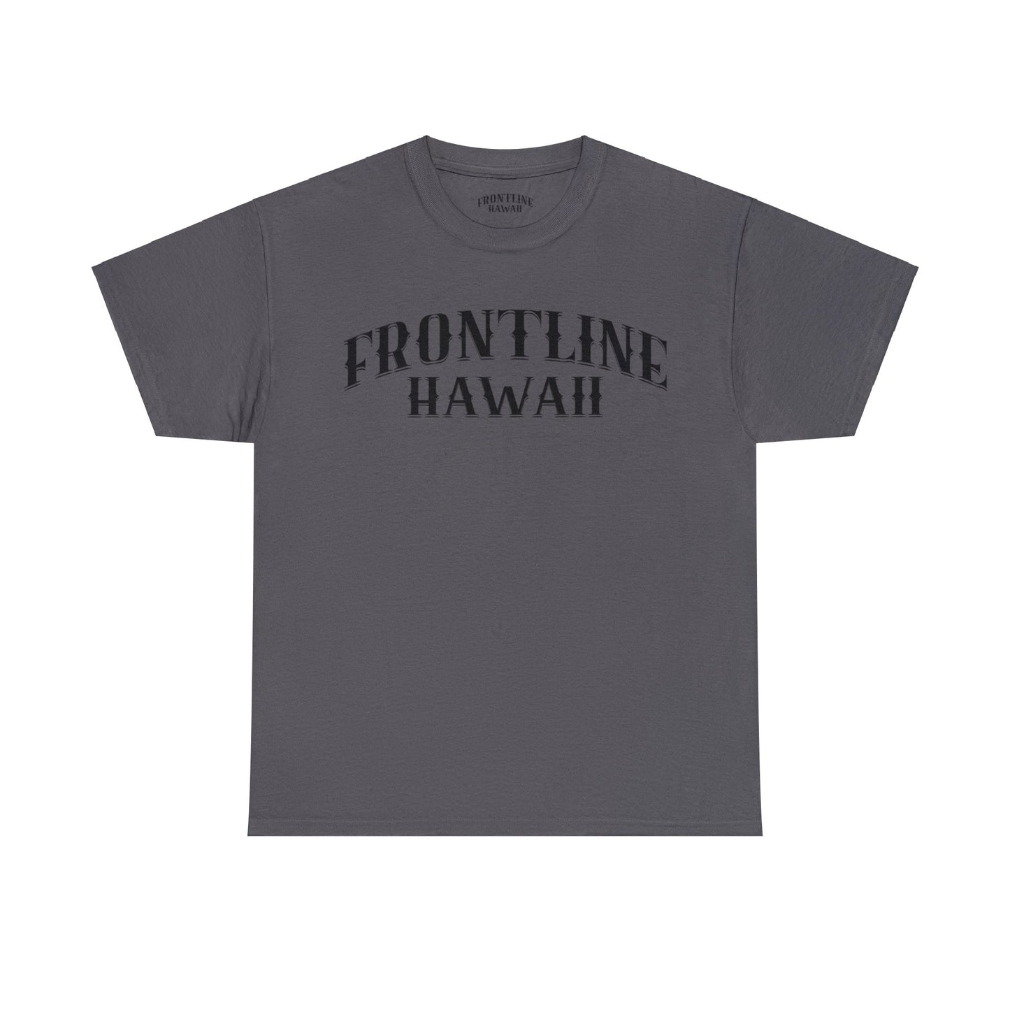 Frontline Hawaii Black Print Cotton T-shirts