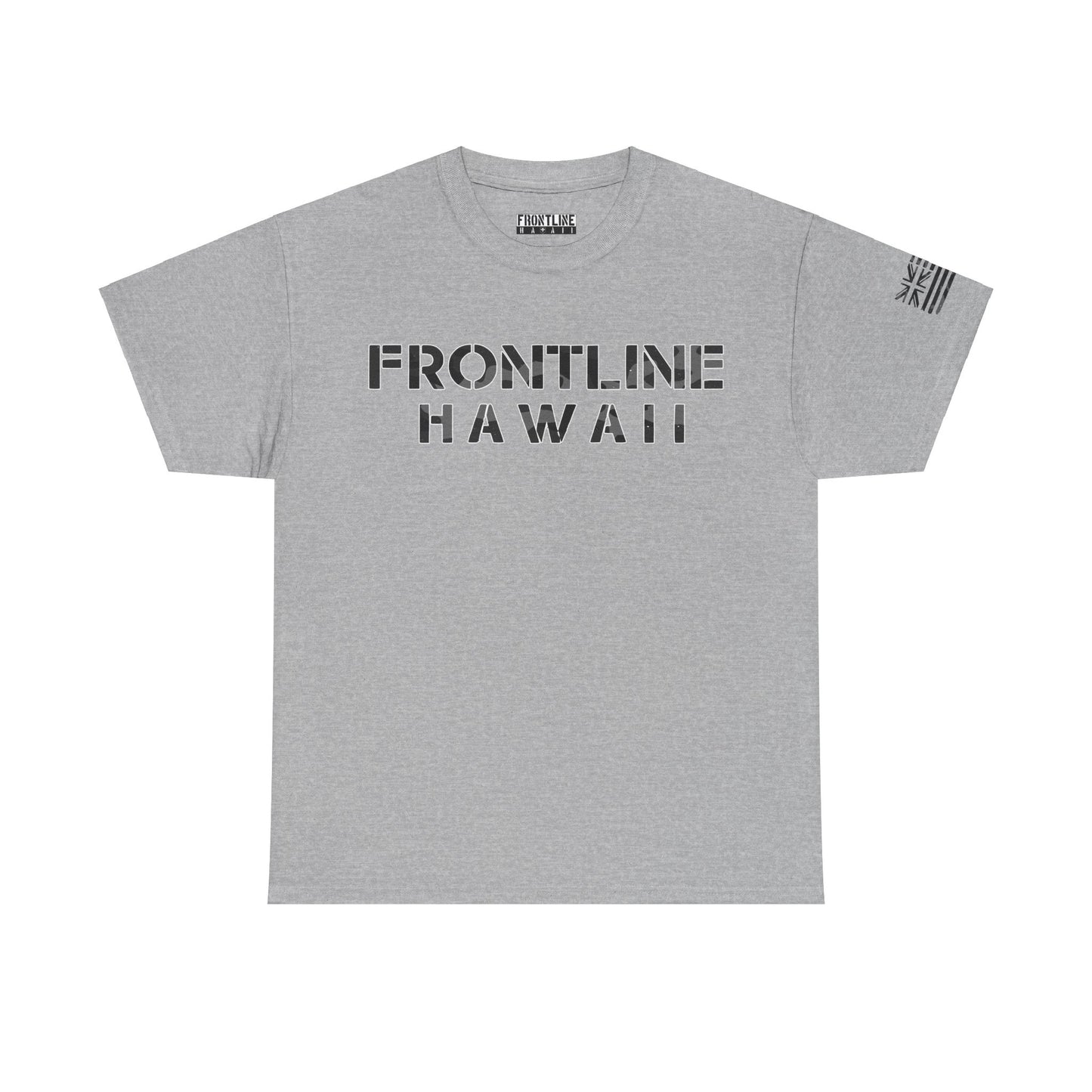 Frontline Hawaii Black/Gray Camo Cotton T-shirt