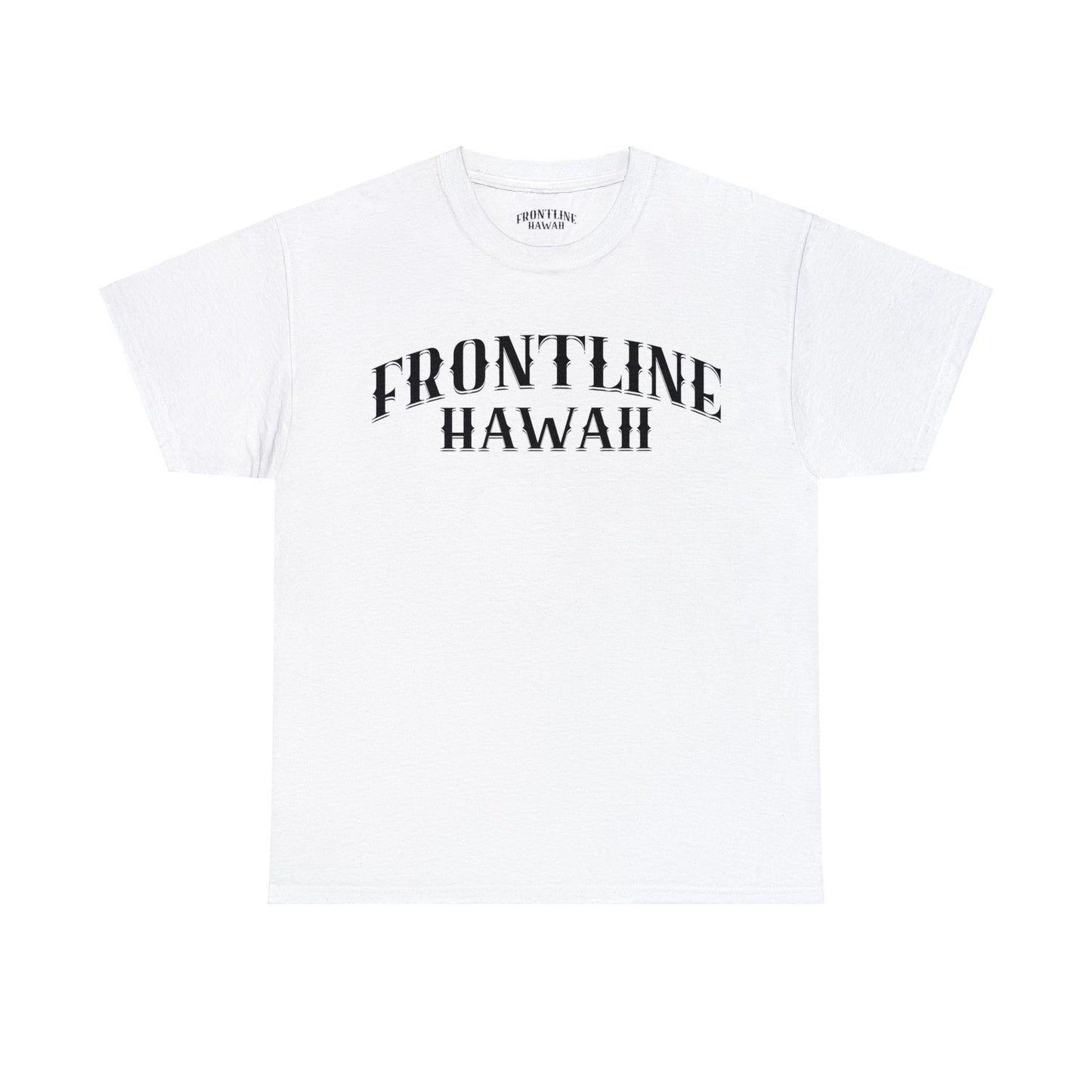 Frontline Hawaii Black Print Cotton T-shirts