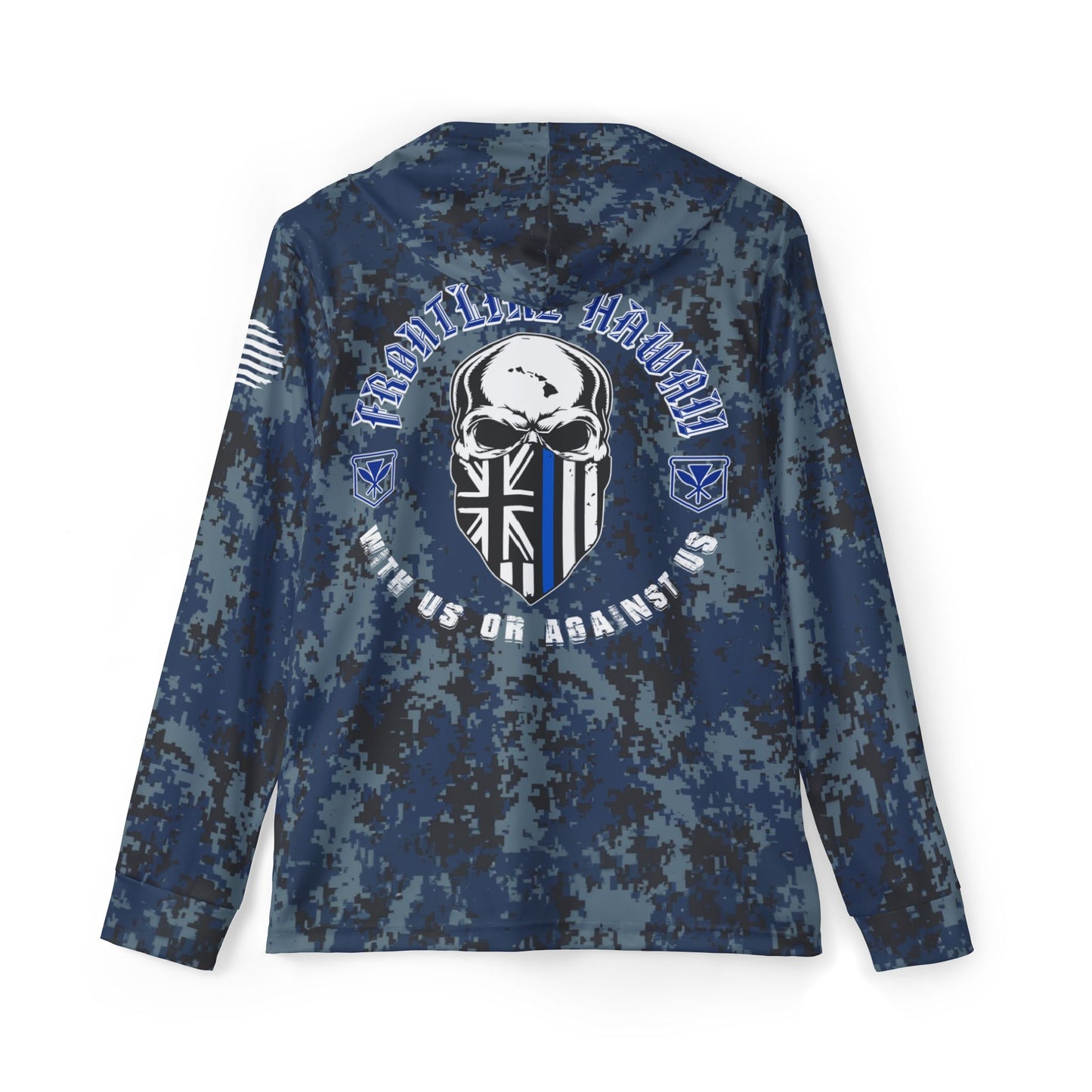 Frontline Hawaii Blue Camo Long Sleeve DRIFIT Hoodie