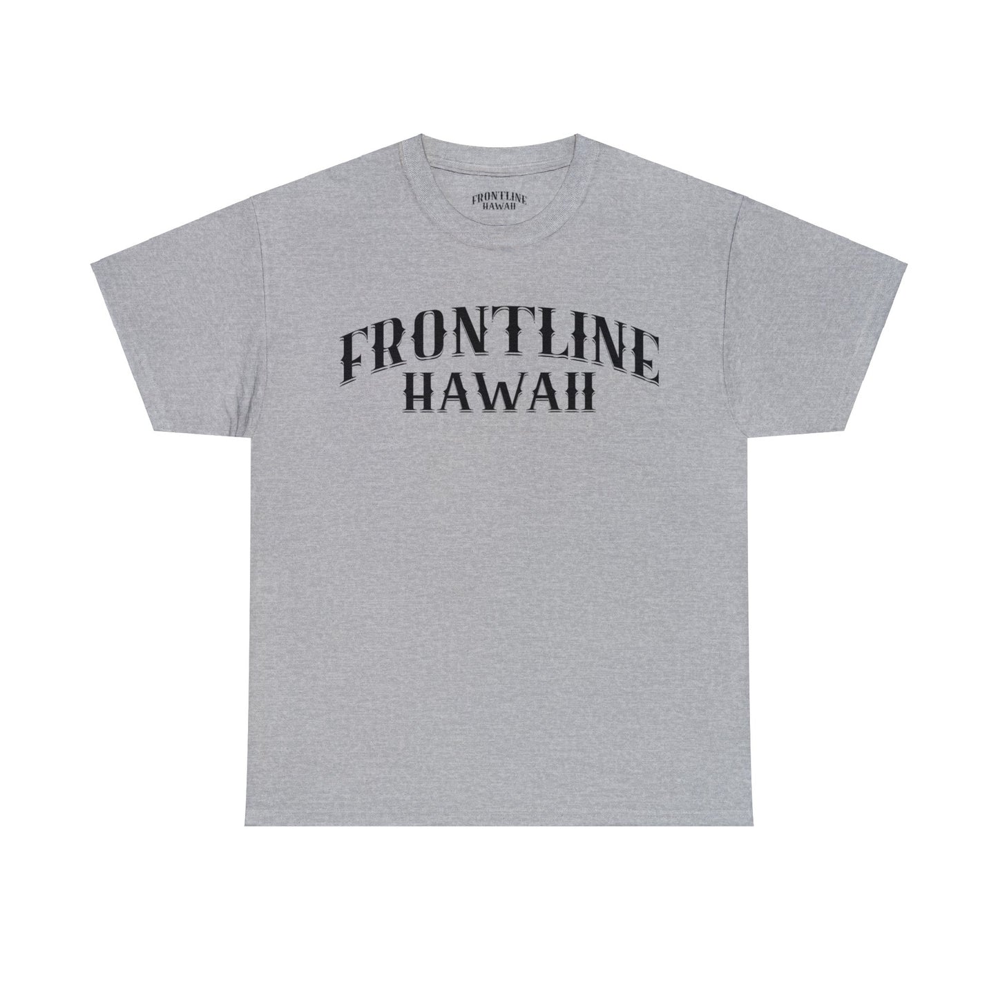 Frontline Hawaii Black Print Cotton T-shirts