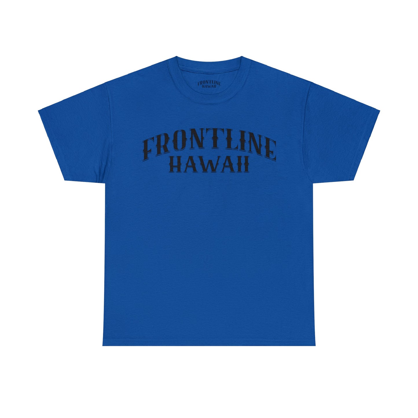 Frontline Hawaii Black Print Cotton T-shirts