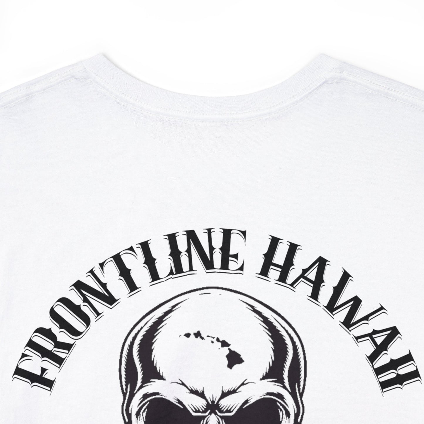 Frontline Hawaii Black Print Cotton T-shirts